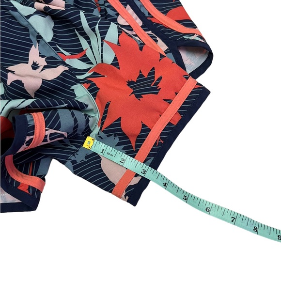 Champion women's size S running athletic shorts with liner tropical print navy - Picture 4 of 10